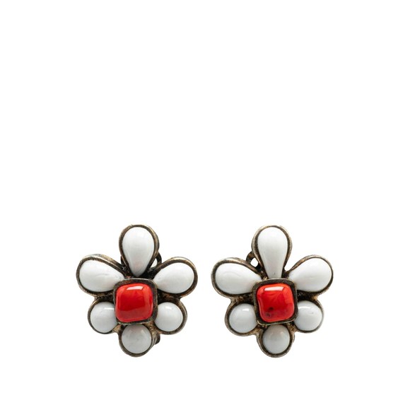 Chanel Gripoix White Metal earring - Picture 1 of 3